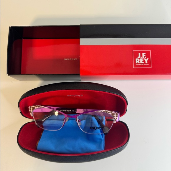 J.F. Rey Purple Glasses with Case - Picture 1 of 4